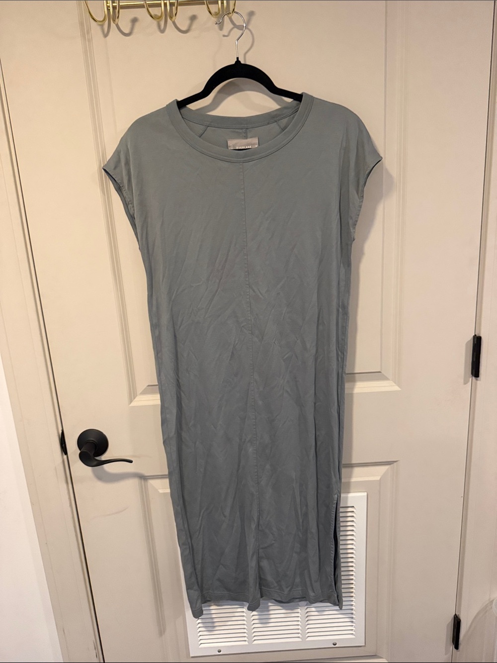 Everlane Dusty Blue Cap-Sleeve Midi Dress